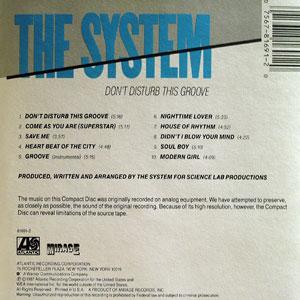 Back Cover Album The System - Don't Disturb This Groove