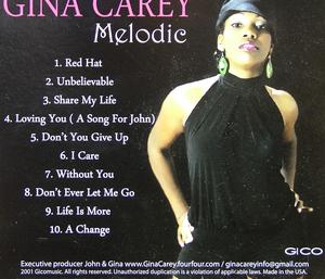 Back Cover Album Gina Carey - Melodic