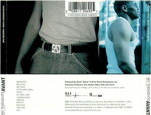 Back Cover Album Avant - My Thoughts