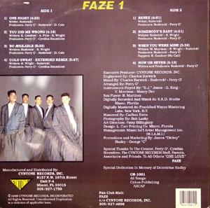 Back Cover Album Faze - Faze 1