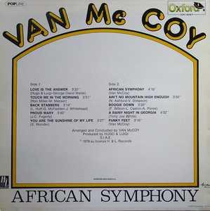 Back Cover Album Van Mccoy - African Symphony
