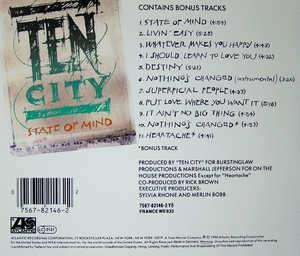 Back Cover Album Ten City - State Of Mind
