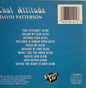 Back Cover Album David Patterson - That Attitude