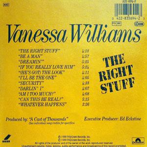 Back Cover Album Vanessa Williams - The Right Stuff