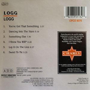 Back Cover Album Logg - Logg  | charly records | CPCD 8076 | UK