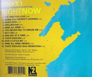 Back Cover Album Onyx1 Feat Terrence Forsythe - Right Now