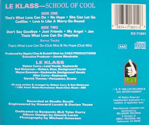 Back Cover Album Le Klass - School Of Cool