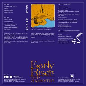 Back Cover Album Thp Orchestra - Early Riser