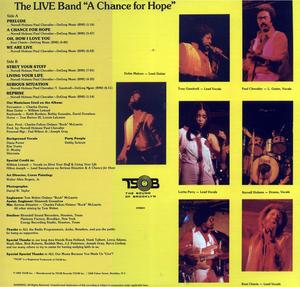 Back Cover Album The Live Band - A Change For Hope