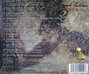 Back Cover Album Bernard Lilton - Give My All To You