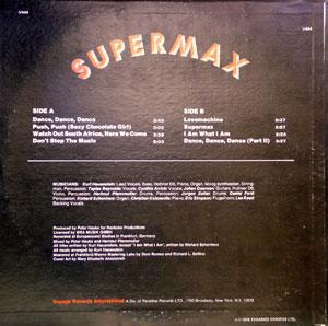 Back Cover Album Supermax - Supermax