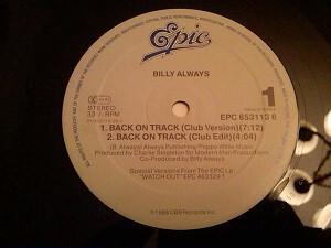 Back Cover Single Billy Always - Back On Track (Club Version)