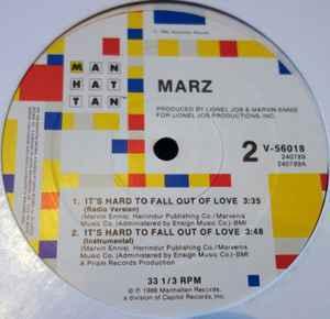 Back Cover Single Marz - Hard To Fall Out Of Love