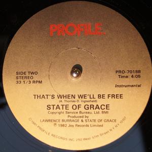 Back Cover Single State Of Grace - That's When We'll Be Free