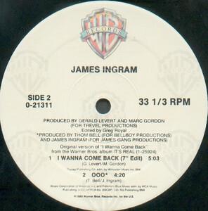 Back Cover Single James Ingram - I Wanna Come Back