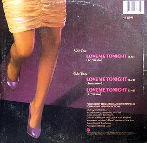 Back Cover Single Rochelle - Love Me Tonight