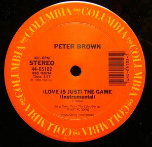 Back Cover Single Peter Brown - Love Is Just The Game