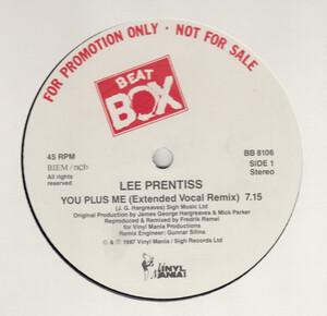 Back Cover Single Lee Prentiss - You Plus Me (Extended Vocal Remix)