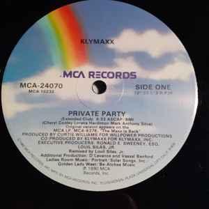 Back Cover Single Klymaxx - Private Party