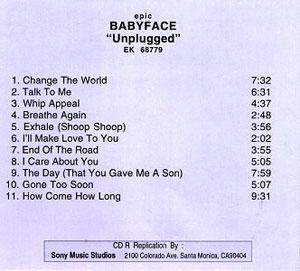 Album  Cover Babyface - Mtv Unplugged Nyg 1997 on EPIC Records from 1998