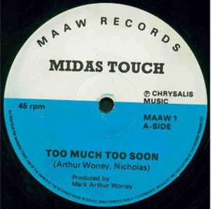 Front Cover Single Midas Touch - Too Much Too Soon