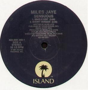 Front Cover Single Miles Jaye - Sensuous (Single Edit)