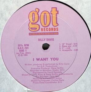 Front Cover Single Billy Davis Jnr. - I Want You (12