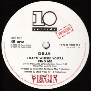 Front Cover Single Déjà - That's Where You'll Find Me