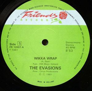 Front Cover Single The Evasions - Wikka Wrap