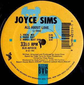 Front Cover Single Joyce Sims - All About Love