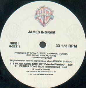 Front Cover Single James Ingram - I Wanna Come Back