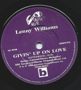 Front Cover Single Lenny Williams - Giving Up On Love