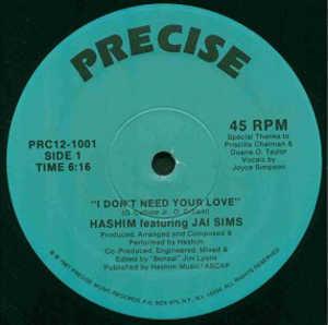 Front Cover Single Hashim - I Don't Need Your Love