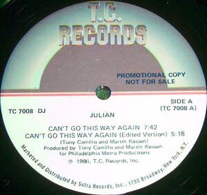 Front Cover Single Julian - Can't Go This Way Again