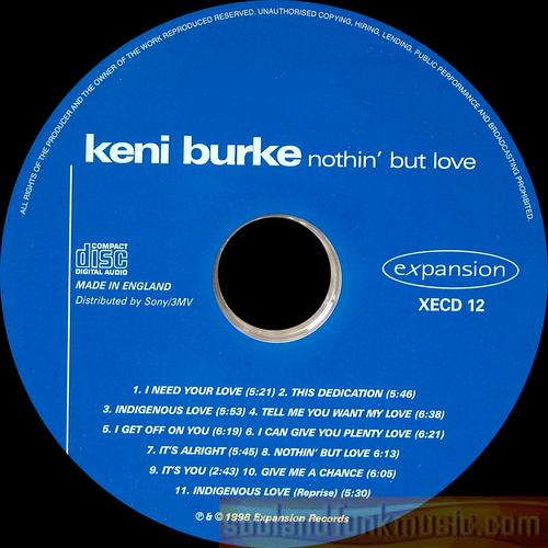 Album | Keni Burke | Nothin' But Love | Expansion Records | XECD 12